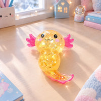 Squishy axolotl pailleté jaune