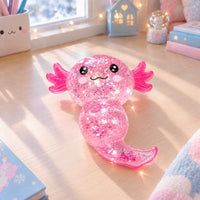 Squishy axolotl pailleté rose