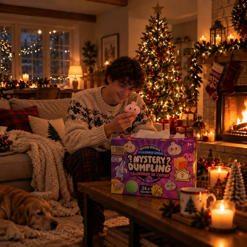 Découverte du squishy du jour devant le calendrier